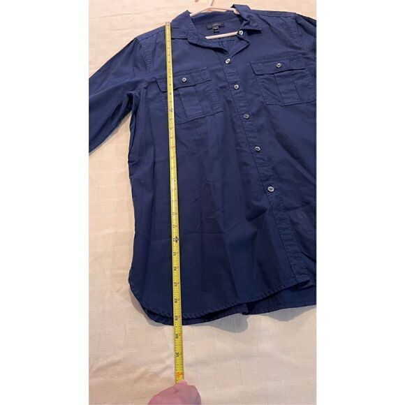 J.Crew Men's Long Sleeve Collared Button Down Shirt Casual Navy Blue Size 14 - Picture 10 of 10
